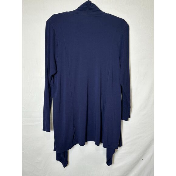 Coldwater Creek Women's Open Waterfall Cardigan with Ribbed Knit Sleeve, Size L - Picture 4 of 5